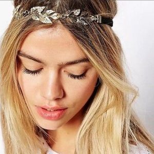 $3 in any bundle - Gold Leaf Rhinestone Headband